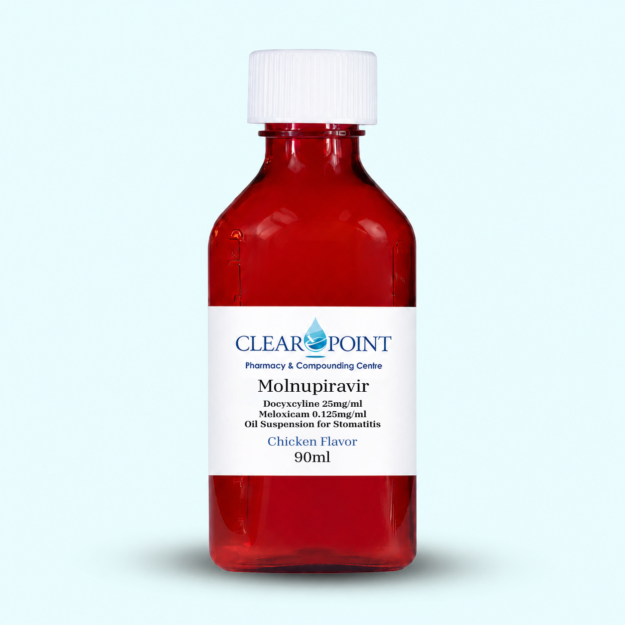 Molnupiravir 85mg/ml, Doxycycline 25mg/ml, Meloxicam 0.125mg/ml Oil Suspension for Stomatitis